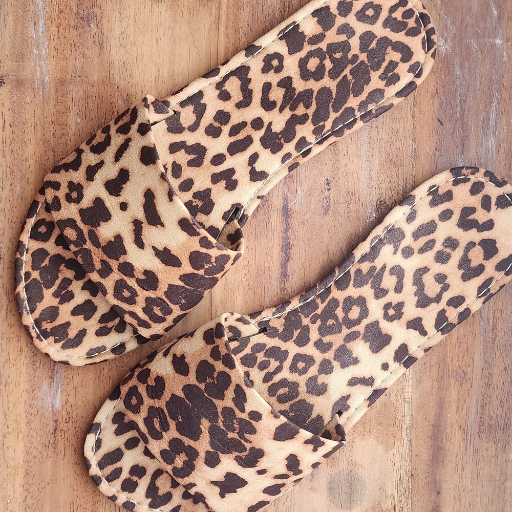 Leopard Print Women's Slide Sandals